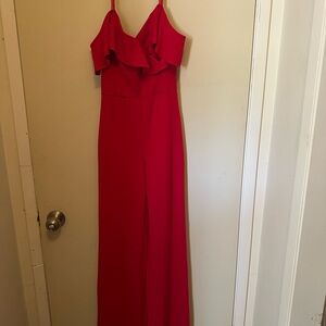 Iz Byer Strapless Red Dress